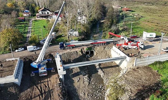 Sakarya Karapürçek ulaşımına güç katacak köprüde adım adım