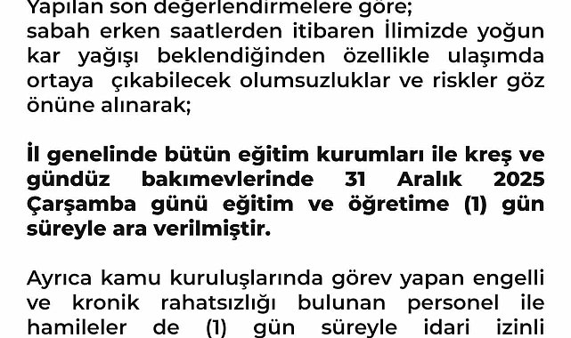 Şanlıurfa'da okullar yarın tatil