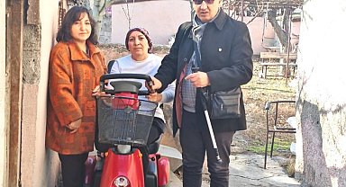 Şiddet mağduru kadına akülü araç