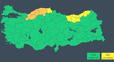 Sinop'un batısı için sarı kodlu kar alarmı