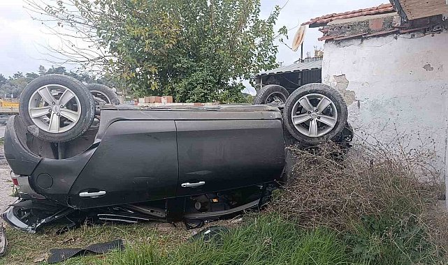 Söke'de otomobil takla attı: 1 yaralı