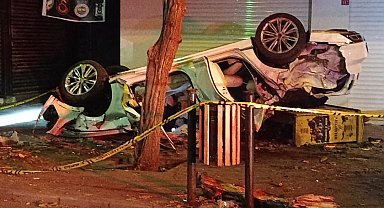 Takla atan araçta bulunan 1 kişi öldü, 1 kişi yaralandı