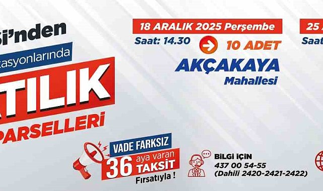 Talas Belediyesi'nden villa parseli fırsatı