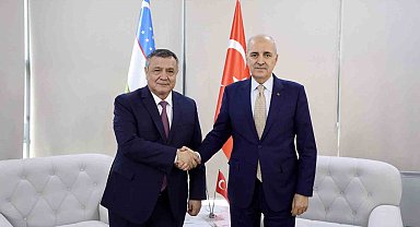 TBMM Başkanı Kurtulmuş, Özbekistan Ali Meclisi Yasama Meclisi Başkanı İsmailov ile bir araya geldi