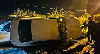 Tofaş ile çarpışan otomobil takla attı