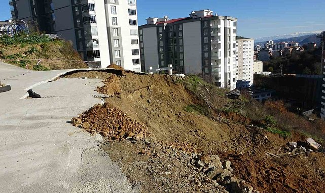 Trabzon'da kaçak hafriyat sahasında heyelan alarmı
