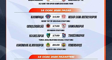 Trendyol Süper Lig'de 18-19. hafta programı açıklandı