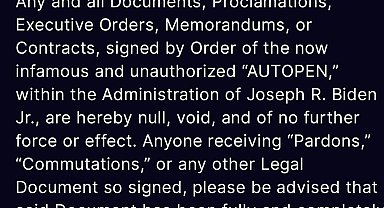Trump, Biden döneminde "Autopen" ile imzalanan belgelerin geçerliliğini yitirdiğini açıkladı: "Bu şekilde af veya ceza indirimi alanlar yasal etkisinin olmadığını unutmamalı"