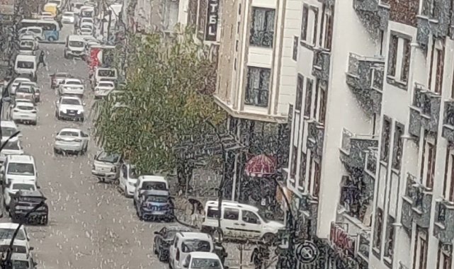 Van'da dolu yağışı şehri beyaza bürüdü