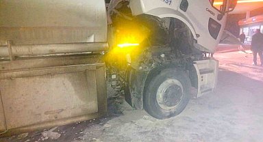 Yakıt yüklü tankerden yükselen dumanlar korkuttu