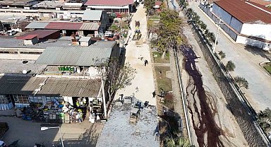 Yenipazar'da Doğu Mahallesi'nde parke taşı çalışmaları sürüyor