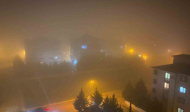 Yenişehir'de sis etkili oldu, görüş mesafesi 1 metreye kadar düştü