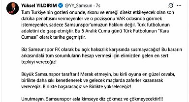 Yüksel Yıldırım: "Samsunspor asla kimseye diz çökmez ve çökmeyecek"