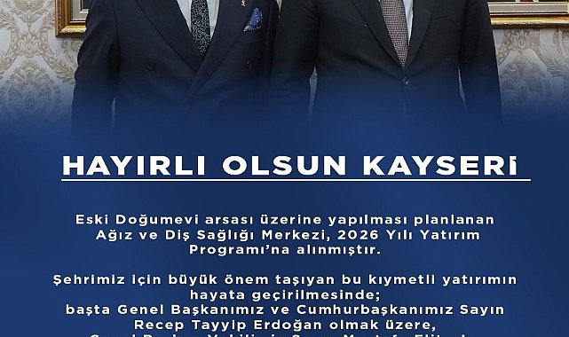 AK Parti İl Başkanı Okandan'dan 'Diş Sağlığı Merkezi' teşekkürü