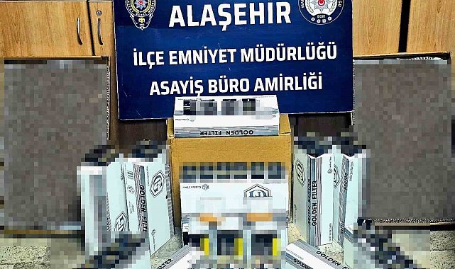 Alaşehir'de 23 bin 750 adet kaçak makaron ele geçirildi