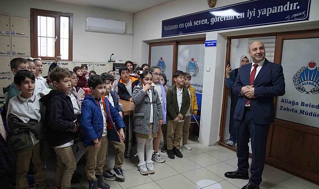 Aliağa Belediyesi Zabıta Müdürlüğü minik misafirlerini ağırladı