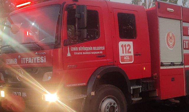 Bayındır'da ev yangını hayvan damına sıçradı