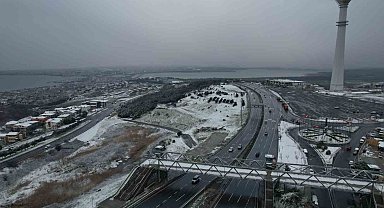 Beylikdüzü kar yağışı sonrası havadan görüntülendi