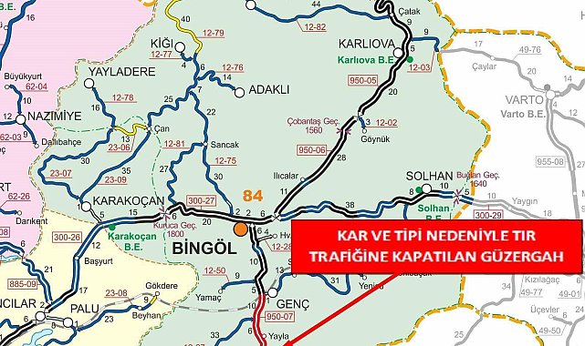 Bingöl-Diyarbakır karayolu tır trafiğine kapandı