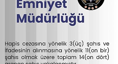 Bingöl'de 14 aranan şahıs yakalandı