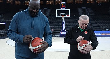 Cumhurbaşkanı Erdoğan, NBA efsanesi ile pota başında