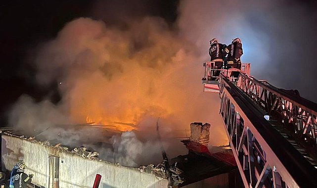 Denizli'de alevler iş yerini kullanılamaz hale getirdi