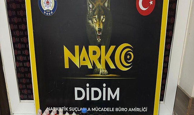 Didim'de 1 kilo sıvı uyuşturucu ele geçirildi