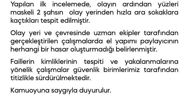 Diyarbakır Emniyet Müdürlüğüne EYP'li saldırı girişimi