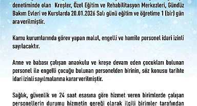 Elazığ'da rehabilitasyon ve bakımevi kurslarına 1 gün daha kar tatili