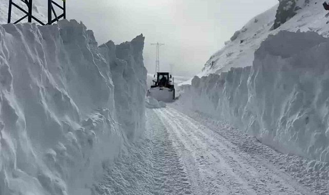 Eleşkirt'te çığ düşen Hayrangöl Köyü yolu ulaşıma açıldı