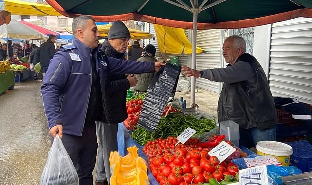 Germencik'te semt pazarında sıkı Denetim