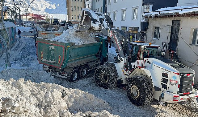 Hakkari'de 20 bin ton kar şehir dışına taşındı