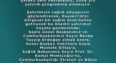 Hüseyin Okandan: "800 yataklı yeni hastanemiz hayırlı olsun"