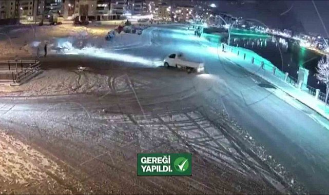 Karda 27 saniye drift yapan kamyonet sürücüsüne ceza yağdı: 58 bin 217 TL ceza, 60 gün trafikten men