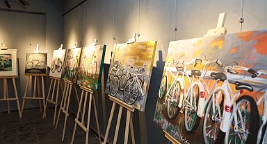 Kayseri Talas'ta sanat ve bisiklet buluşması