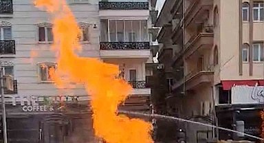 Kırıkkale'de doğal gaz boru hattı patladı, alevler metrelerce yükseldi