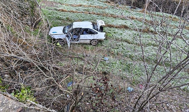 Kontrolden çıkan otomobil şarampole uçtu: 3 yaralı