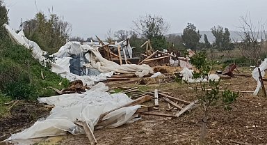 Manavgat'ta hortum 300 dönümlük alanda seraları yerle bir etti