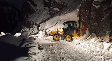 Pervari'de çığ düşen yol ulaşıma açıldı