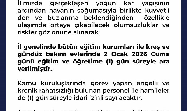 Şanlıurfa'da eğitime 1 gün ara verildi