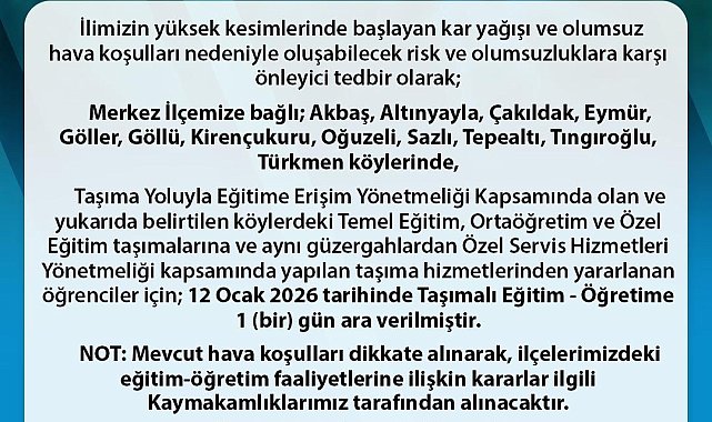 Sinop'ta taşımalı eğitime kar engeli