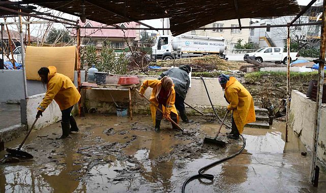 Söke Belediyesi ekipleri selin yaralarını sarmak için sahada
