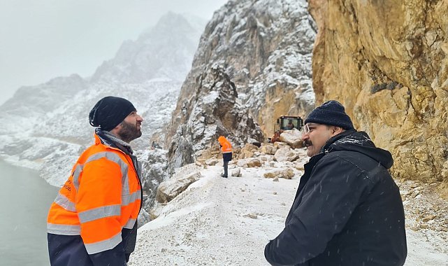 Taş Yolu'nda tehlike oluşturan kaya ve taşlar temizlendi