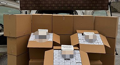 TEM Otoyolu'nda durdurulan araçta 300 bin adet makaron ele geçirildi