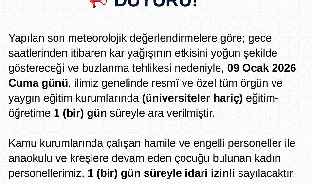 Tunceli'de eğitime 1 gün ara