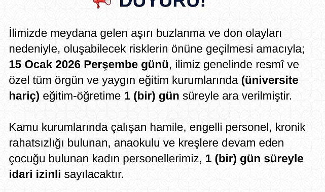 Tunceli'de eğitime 1 gün daha ara verildi