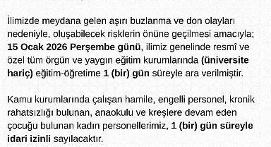 Tunceli'de eğitime 1 gün daha ara verildi