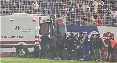 Türkiye Kupası maçı öncesi bir taraftar tribünden düştü