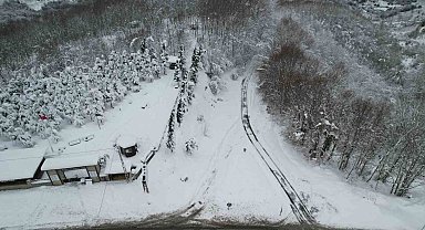 Zonguldak'ta beyaz güzellik havadan görüntülendi