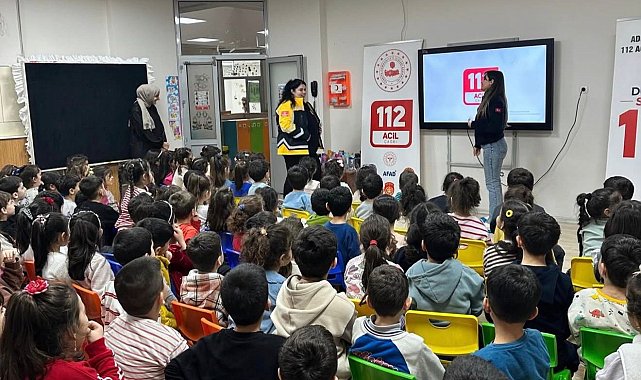 Adıyaman'da minik öğrencilere acil çağrı farkındalık eğitimi